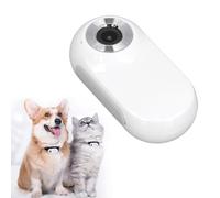 Ejoyous Caméra à Collier pour Chat, 1080P HD Réglable à Clipser, Objectif Grand Angle 120, avec Connexion Téléphonique OTG, Pas de WiFi Nécessaire, pour Fournitures pour Animaux de (White)
