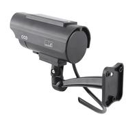 Ejoyous Caméra Factice de sécurité Solaire, Factice avec LED Clignotante | Boîtier en plastique ABS, objectif 25 mm, intervalle de flash 2-5 s, dissuasion pour garage, magasin, bureau à domicile