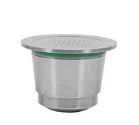 Ejoyous Capsule de café Réutilisable, Dosette de café Rechargeable en Acier Inoxydable Pouvant Contenir 4 à 5 G de Poudre avec Cuillère, Accessoire de Cafetière Compact et Lavable pour la Maison, le