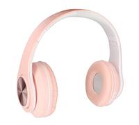 Ejoyous Casque Bluetooth sur l'oreille, écouteurs sans Fil Antibruit avec Lumière LED Colorée, Confortables pour Les Jeux et la Musique (Pink)