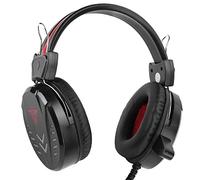 Ejoyous Casque de Jeu en PU Filaire sur l'oreille, Casque Stéréo USB 3,5 Mm avec Microphone, Pilotes 50 Mm, Lumière LED, Micro Isolant du Bruit pour PC, Ordinateur Portable, Musique de Jeu