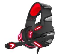 Ejoyous Casque de Jeu Filaire avec Microphone Antibruit, Haut-Parleur de | Connexion PC USB 3,5 mm, microphone réglable, écouteurs en simili cuir protéiné, câble tressé, sessions de jeu prolongées