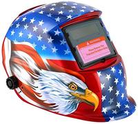 Ejoyous Casque de Soudage, Masque de Soudage Protection de Soudeur Automatique avec Plage de Réglage Large 4/9-13 pour TIG MIG MMA Soudage à l'arc MMA Coupant au Plasma Coupe Eagle, Rouge Bleu