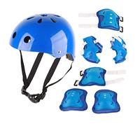 Ejoyous Casque pour Enfants avec des Protecteurs Ensemble, Eva Foam Set with ABS et EPS Inner Doublure pour Scooter à Bicyclette à Chaussures à Rouleaux (Blue)