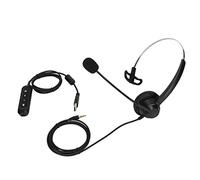Ejoyous Casque Service Client à Une Oreille, Carte Son USB avec Fonction | Commandes de volume et de sourdine réglables, prise 3,5 mm et interface USB, bobine vocale 150 Ohm, téléconférence au