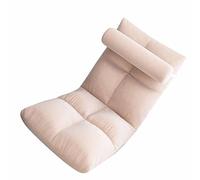 Ejoyous Chaise de Sol, Chaise Longue à Dossier Réglable avec Cadre en Métal et Housse en Flanelle, Siège de canapé Pliable à 8 Grilles pour Jeux, Lecture, Méditation dans Un Dortoir (Pink)