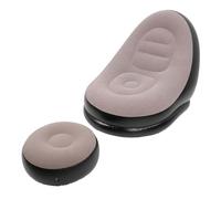 Ejoyous Chaise Longue Gonflable, canapé Gonflable avec Repose-Pieds avec Floquée pour Salon, canapé, Camping en Plein Air (Café)