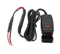 Ejoyous Chargeur de Téléphone de Moto, Surveillance Automatique du Joint Antidérapant Court-Circuit de Garde Double USB Chargeur de Moto pour Voitures (Compteur de Tension Rouge)