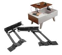 Ejoyous Charnière Hydraulique pour Table Basse, Mécanisme de Plateau Relevable 50 Kg, Paire de Charnières à Ressort Pliantes