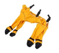 Ejoyous Chaussons à Bretelles pour Chien, Chaussures de Pluie élastiques Imperméables avec Semelles Antidérapantes pour Petites Races dans Les Aventures en Plein Air (Yellow)