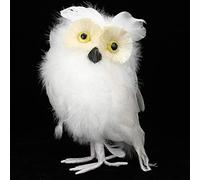 Ejoyous Chouette de Simulation Blanche, Hibou de Plumes Artificielles Lumineuses, Décoration Polyvalente, Symbole de Chance, Design Vivant, Matériau Robuste
