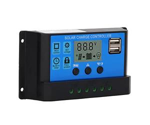 Ejoyous Contrôleur de Charge Solaire Régulateur de Panneau Solaire PWM 70A 12V 24V MPPT LCD Double USB Suivi Automatique de la Batterie avec Requête D’alimentation pour Panneau (90A)