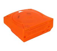 Ejoyous Coque Translucide Orange pour SEGA Dreamcast DC | Couvercle absorbant les chocs en ABS, support supérieur et inférieur résistant aux rayures, protection de console rétro,