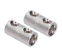 Ejoyous Coupleur de Cordon d'alimentation 0ga, Coupleur de Fil d'entrée et de Sortie de Calibre 0 pour le Système Audio de Voiture, Compatible avec des Câbles 02ga, nickelplé pour la Livraison de