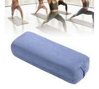 Ejoyous Coussin de Traversin de Yoga, Traversin Rectangulaire en éponge, Poignée de Transport Facile, Housse Lavable, Coussin de Méditation 65X25X15 Cm (Blue)
