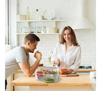 Ejoyous Couvercle de Plat en Plastique Transparent, Couvercle Empilable à Pression, Grande capacité pour Table de Cuisine et Réfrigérateur, Couvercles Alimentaires Anti-poussière pour Bols, (1 couche)
