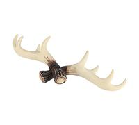Ejoyous Crochet de Manteau en Bois de Cerf, Crochet de Manteau, Mural en Forme de Cerf - Cintre pour Chapeau, et Sac en Résine (Beige)