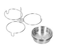 Ejoyous Cuiseur à œufs Diy Multifonction, Outil de Cuisine Pratique en Acier Inoxydable, Mur Intérieur Lisse, Matériau en Acier Inoxydable de qualité Alimentaire avec une Poignée Facile, pour (Rond)