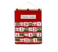 Ejoyous Décoration de Noël Creative 3D Advent Calendar Sant Panta Advent Sac avec 24 Poches pour Suspendre pour la Saison de Noël comme Décoration Murale