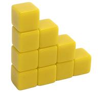 Ejoyous Dés à écrire Vide, Matière Plastique, Jeu de Dés Portables pour l'enseignement en Classe, l'apprentissage des Mathématiques, Les Jeux de Fête, 30 Pièces, Taille 16mm (Yellow)