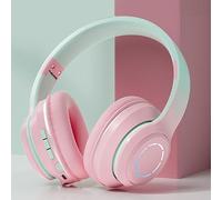 Ejoyous Écouteurs, écouteurs Supra-Auriculaires Pliables et Stables avec Suppression du Bruit pour Téléphone et Ordinateur Portable (Pink)