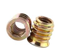 Ejoyous Écrous d'Insertion Filetés M8x15mm, Lot de 20 Pièces, Insert Fileté en Métal pour Meubles en Bois