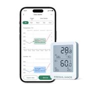 Ejoyous Enregistreur de Température et d'humidité BT Enregistreur d'humidité et de Température en Plastique avec 65 000 Données de Stockage Contrôle par Application Exportation PDF CSV pour le