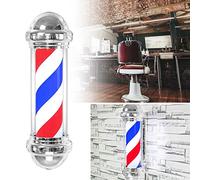 Ejoyous Enseigne Lumineuse LED Barber Pole, 4W, 50 RPM, Couvercle en PC Galvanisé, Étanche, pour Salons de Coiffure, EU Plug