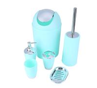 Ejoyous Ensemble d'Accessoires de Salle de Bain, 6 Pièces avec Distributeur de Lotion, Poubelle, Porte-Brosse à Dents, Gobelet