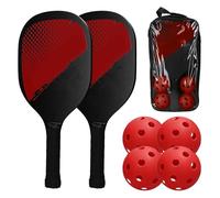 Ejoyous Ensemble de Paddle Complet, 2 Raquettes 4 Balles avec Sac | Construction de raquette à noyau en bois, balles creuses en PVC, Protection des bords bas, poignée ergonomique, jeu de