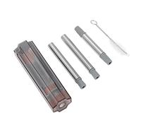 Ejoyous Ensemble de Pailles Pliables, Paille Pliable en Acier Inoxydable avec Embouts en Silicone, 3 Pailles Télescopiques avec Brosse et Boîte de Rangement, Portable pour Voyage, Bureau,