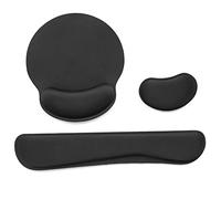 Ejoyous Ergonomic Memory Foam Keyboard Wrist Rest Set, 3-in-1 Green (BLACK)