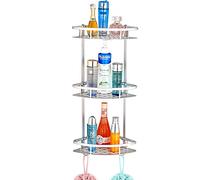 Ejoyous Étagère d'Angle de Douche sans Perçage, 3 Niveaux, Aluminium, Rangement Shampooing