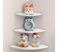 Ejoyous Étagère d'angle Flottante, 3 pièces Étagère Murale d'angle Étagère d'angle Rustique Étagère Murale Flottante pour Salon Chambre à Coucher Salle de Bain Blanc Shabby