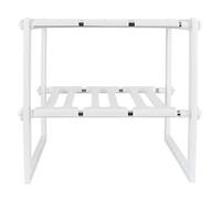 Ejoyous Étagère de Rangement à 2 Niveaux en Acier Inoxydable PP, Réglable de 38 à 70 Cm, étagère de Cuisine Double Couche pour Rangement de Chaussures Sous l'évier, Comptoir de Salle de Bain