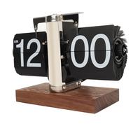 Ejoyous Flip Horloge Numérique Flip Down Horloge Rétro Automatique Wend Horloge Numérique Batterie Alimenté Horloge Mécanique Moderne Salon et Bureau Décoration (Acier Inoxydable Noir)