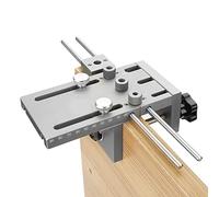 Ejoyous Gabarit de Perçage 3 en 1, Guide de Chevillage Auto Centrant Réglable 6 8 10 Mm, for Perçage Précis et Assemblage du Bois