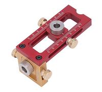 Ejoyous Gabarit de Perçage, Gabarit de Guidage de Perçage en Alliage d'aluminium avec 5 Bagues de 6 Mm 8 Mm 10 12 15, 13 à 81 Vertical 12 à 27 Horizontal pour l'assemblage de Meubles en Bois
