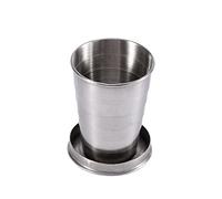 Ejoyous Gobelet Pliant en Acier Inoxydable, Gobelet Pliable, Gobelet de Camping, Gobelet Pliable, Gobelet en Cuivre, Gobelet à Boire, Portable, Réutilisable avec Porte-clés pour Voyage,