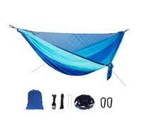 Ejoyous Hamac D'extérieur avec Filet, Nylon Durable, capacité de Charge de 300 Kg, Hamac Facile à Installer pour le Camping et les Pique-niques (BLUE)