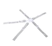 Ejoyous Harnais de sécurité 5 Points, Sangles en Nylon avec Boucle POM, Ceinture de sécurité Réglable pour Chaise Haute, Poussette, Siège Auto et Chaise Pliante (Bracelet bouton blanc 5 points)