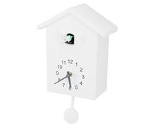 Ejoyous Horloge à Coucou, Horloge Murale à Coucou Moderne, Sonore à avec Pendule et Nichoir à Chimère pour Bureau, Chambre à Coucher, Salon (White)