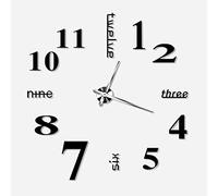 Ejoyous Horloge Murale 3D, Design Moderne, Silencieuse sans -Tac, sans Cadre, Auto-adhésif, Noir
