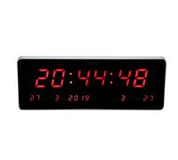 Ejoyous Horloge Murale Numérique à LED, Grandes Horloges Murales avec Heure et Température Horloge Numérique avec Affichage LED, pour la(36 * 13 * 3cm-Température du Calendrier numérique par Semaine)