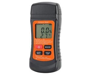 Ejoyous Humidimètre pour Bois ABS à Double Broches Testeur d'humidité du Bois 4 à 75 pour Cent avec Maintien LCD Lecture Automatique de la Température pour les Menuisiers Planchers en Murs Papier
