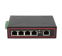 Ejoyous Industrie DIN Rail Switch 5 Ports, 10/100M Adaptatif RJ45 | Boîtier en Aluminium, DC5V-58V Redondant, -40°C à 85°C, pour Montage sur Rail DIN et Environnements Industriels Sévères