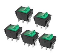 Ejoyous Interrupteur à Bascule ABS 6 Broches Interrupteur Marche/arrêt 50 Pièces 125 V 250 V 16A 20A Ensemble d'interrupteurs à 2 Positions pour Distributeur d'eau Tapis Roulant Cafetière (GREEN)