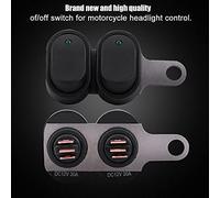 Ejoyous Interrupteur de Phare LED, Interrupteur Marche/arrêt de Phare de Moto étanche 12 V avec Indicateur Bleu pour Motos et Scooters Universels (A)