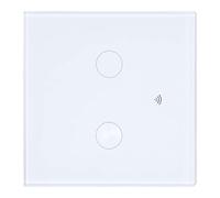 Ejoyous Interrupteur Mural Intelligent WiFi, Interrupteur Tactile WiFi en Verre trempé, Norme Européenne 2 Voies 80 à 260 VAC, Contrôle par Application, 10 A, 2,4 GHz, pour les Utilisateurs