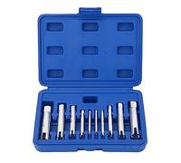 Ejoyous Jeu de 10 Extracteurs de Tarauds, Outil D'extraction de Vis Cassées, Jeu D'extracteurs de Tarauds Endommagés en Acier allié trempé avec Boîte de Rangement pour Boulons Rouillés,